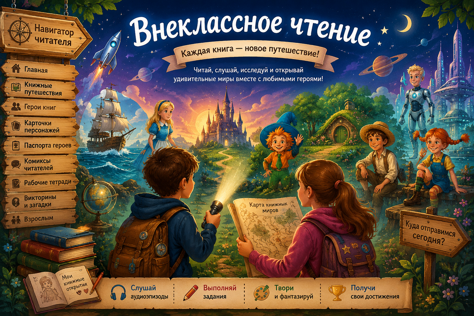 Портал книжных экспедиций — карта книжных миров